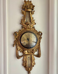 Louis XVI Antique Wall Clock & Barometer