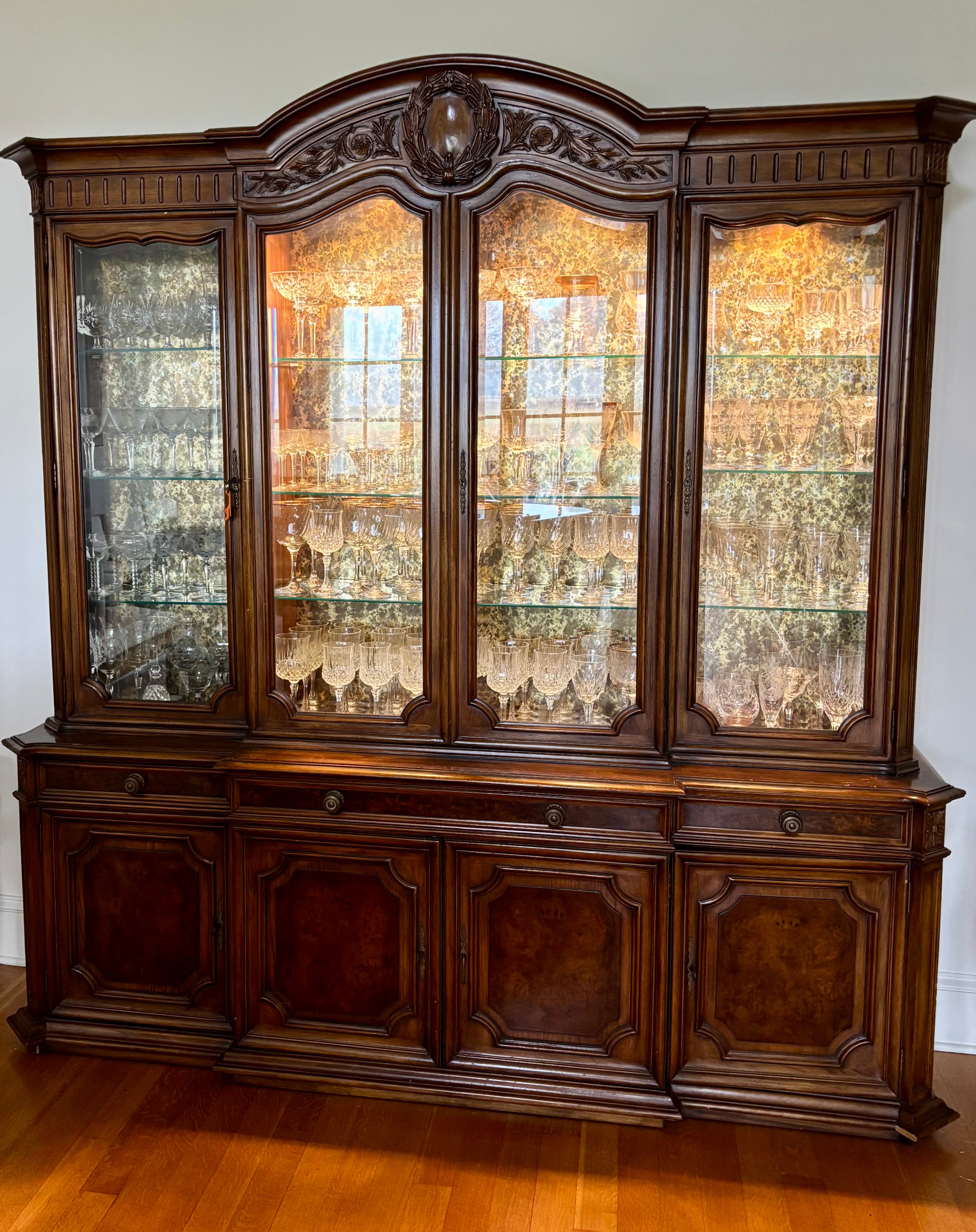 Large China Cabinet with Drawers and Shelves
