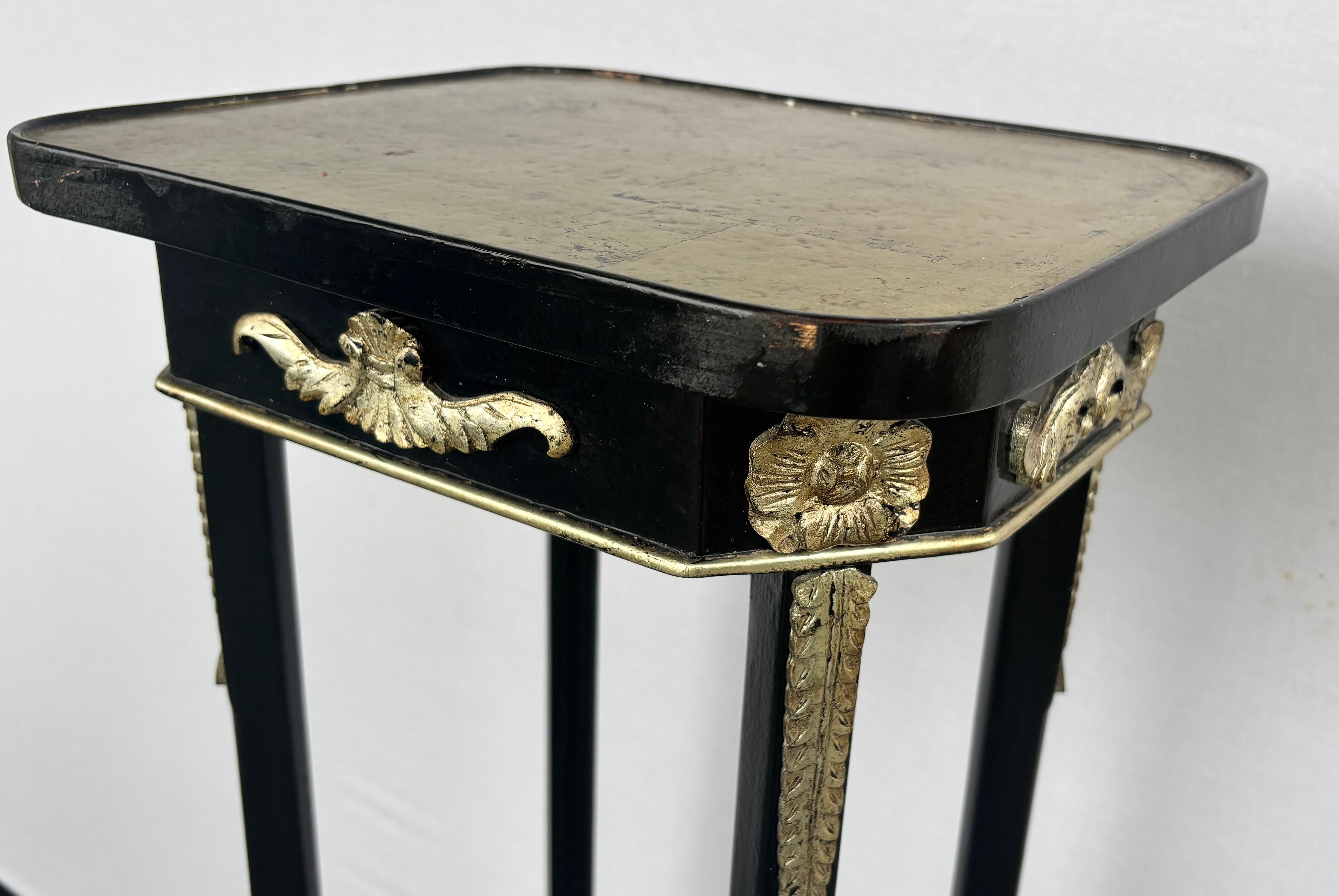 Tall Black Lacquar Accent Table