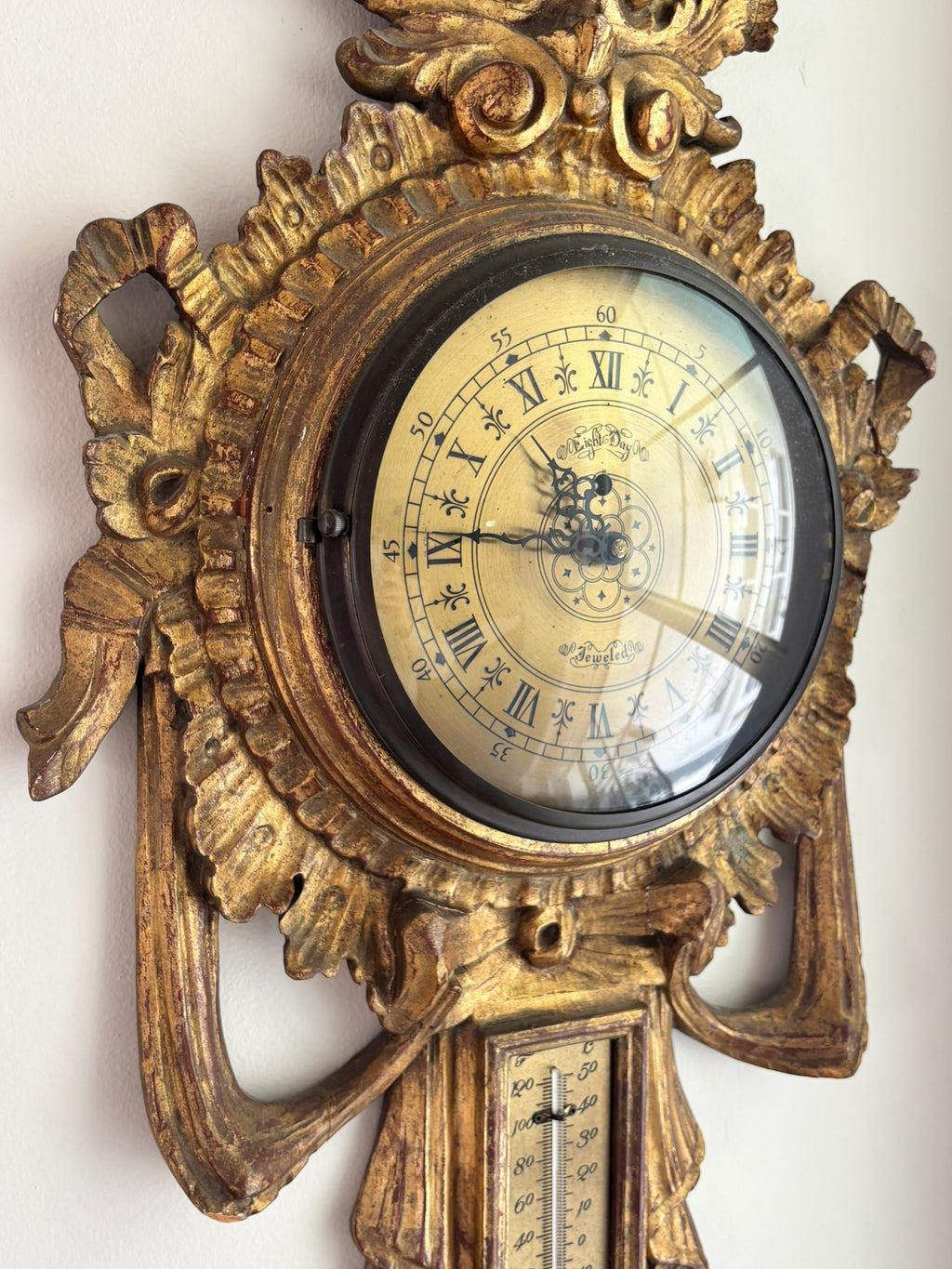 Louis XVI Antique Wall Clock & Barometer