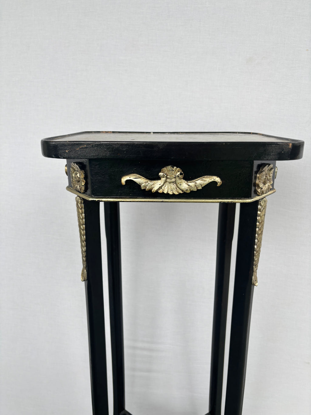 Tall Black Lacquar Accent Table