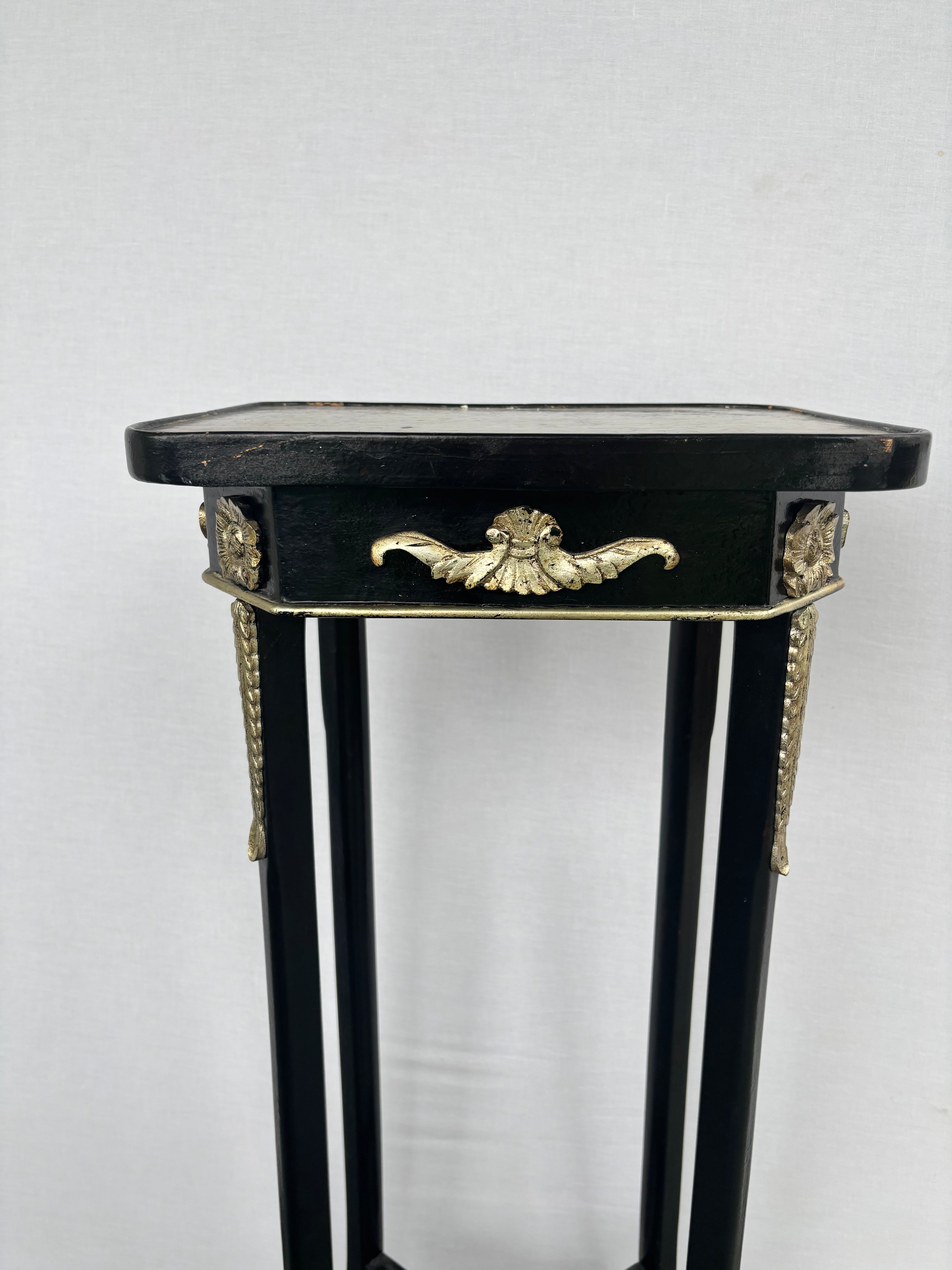 Tall Black Lacquar Accent Table