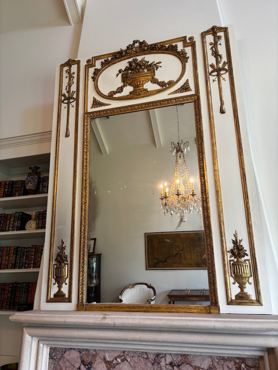 Antique French Louis XVI Trumeau Mirror